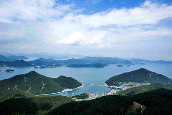 韩国海岸岩石海湾风景摄影图