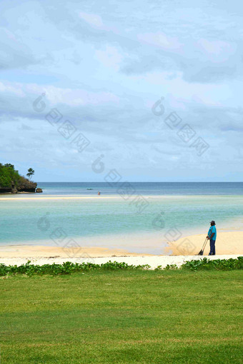 斐济岛<strong>海洋沙滩</strong>绿地风景摄影图
