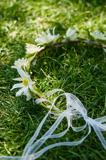 头巾花植物婚礼特写摄影图