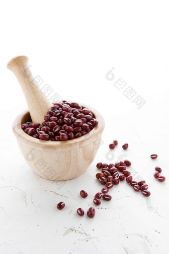 粮食东部食物红豆研磨容器摄影图