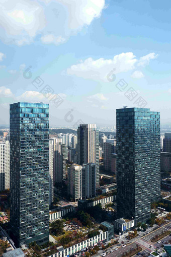 韩国仁川高楼建筑城市风光