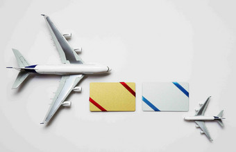 卡片颜色飞机模型概念摄影图