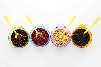 健康食物粮食豆类陈列摄影图