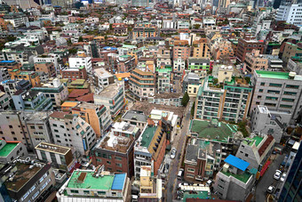 江南区俯视建筑群场景摄影图