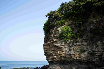 Chaeseokgang<strong>悬崖</strong>沉积岩海岸