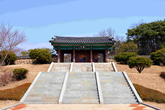 韩国茶门楼前宽阔石阶