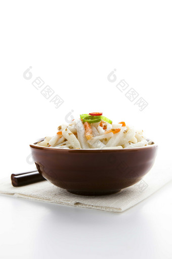 韩国餐具土豆条饭菜摆拍摄影图