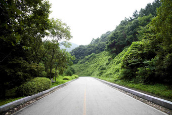 京畿道林间公路盘山道路风景摄影图