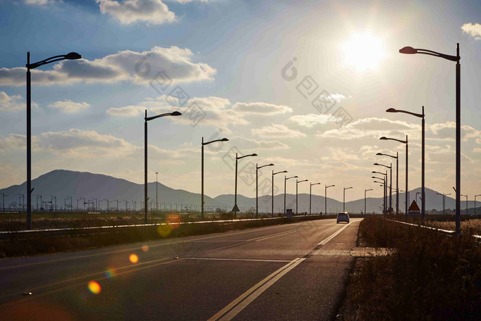 仁川岛屿交通马路风景摄影图