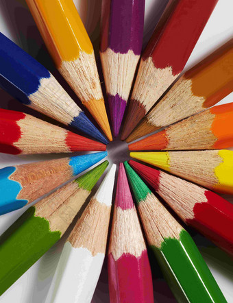 彩色的铅笔彩铅特写广告摄影图
