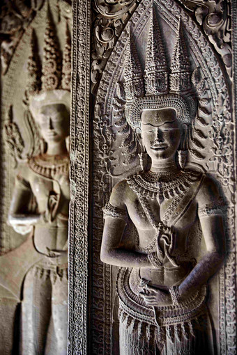 Angkor窟柬埔寨神像壁画<strong>雕刻</strong>摄影图