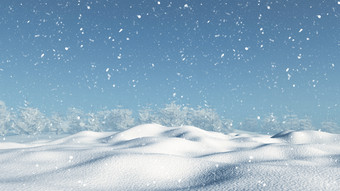 冬天下雪雪景摄影图