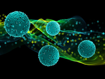 3d医疗球星病毒细胞渲染图