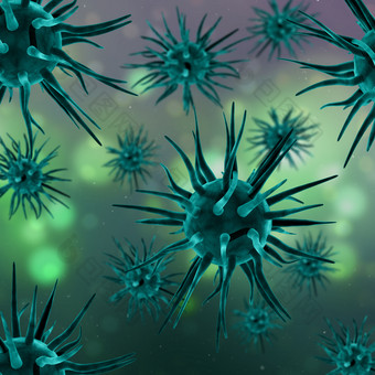 微生物病毒细胞科技渲染图