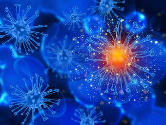 微生物冠状病毒细胞科技渲染图