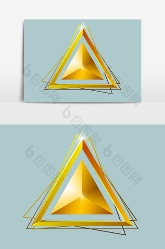 三角形促销黑金边框元素图片