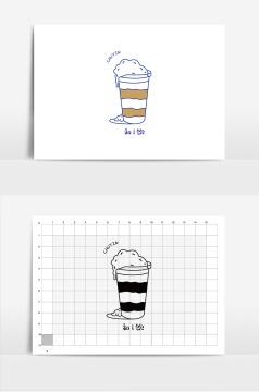 黑色简约奶茶logo图片