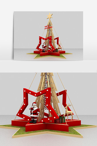 圣诞美陈装饰3D模型图片