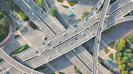 空镜航拍城市立交桥视频延时宣传片高架