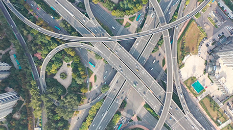 空镜航拍城市立交桥视频延时宣传片高架