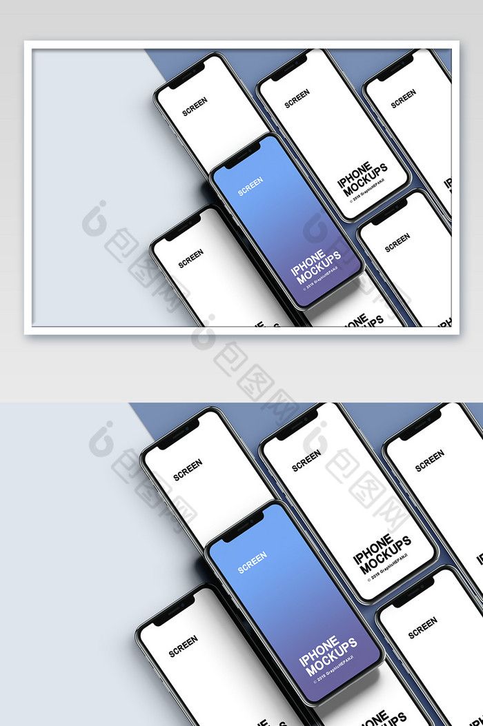 撞色手机端app展示电子产品图片图片