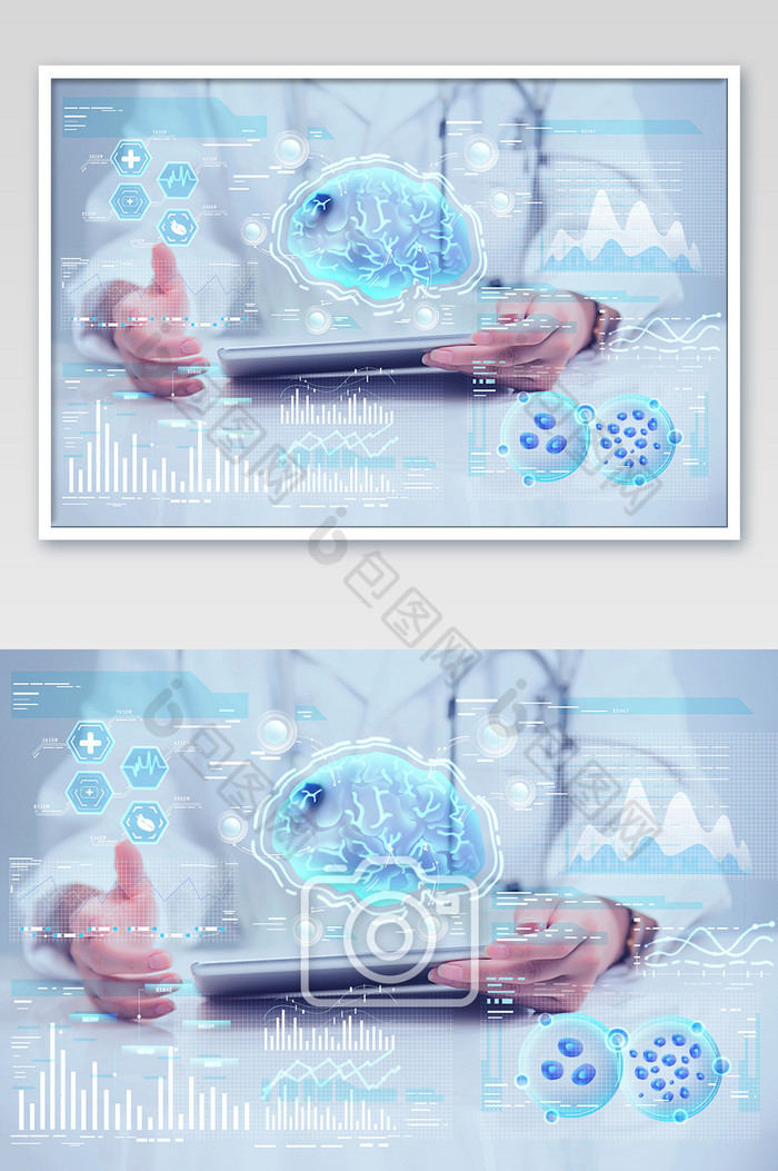 大脑医疗健康全息投影数据分析图片图片