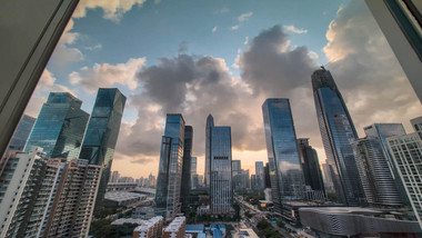 震撼大气移动日转夜延时摄影