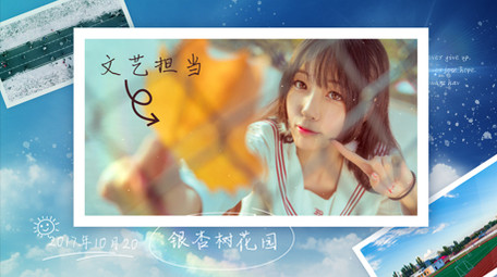 小清新毕业季校园相册照片墙宣传片AE模板