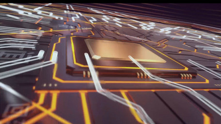 电子线路动画CPU芯片科技片头AE模板