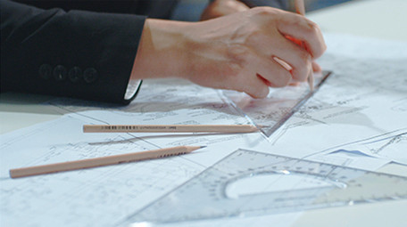 商务书写气质特写笔纸尺实拍