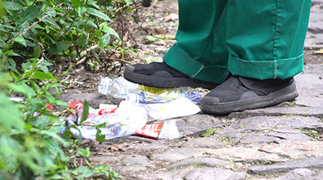 环卫工人工作画面实拍视频