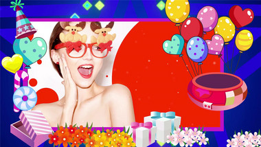 可爱生日相册快闪幻灯片pr模板