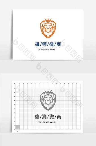 雄狮微商狮子徽章标志logo图片