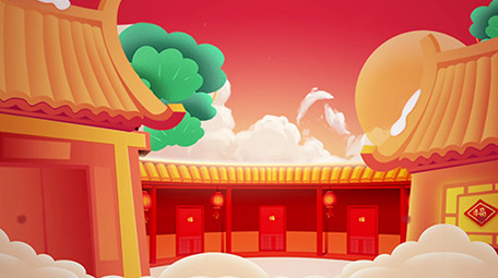 卡通牛年新春2021祝福喜庆图文模板