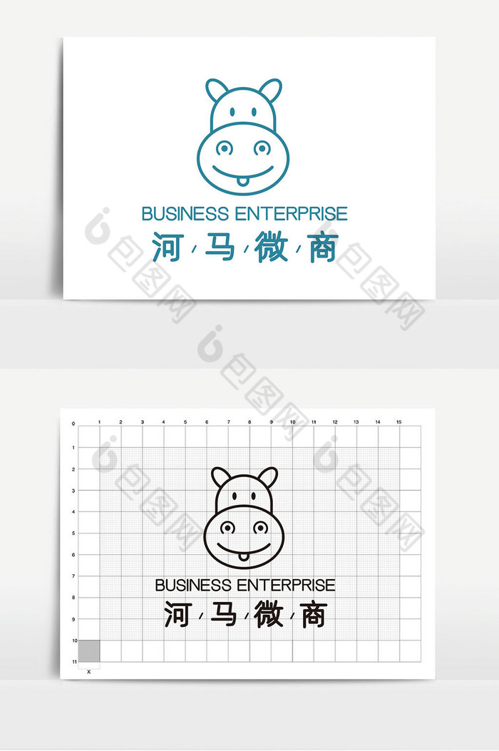 河马电商微商logoVI图片图片