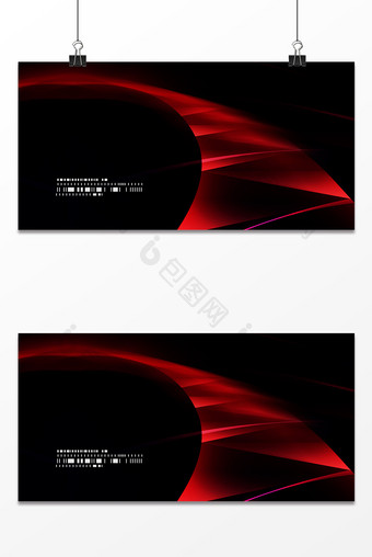简约时尚红色商务科技炫光黑色背景图片