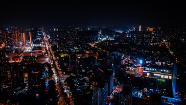 4K城市日转夜延时摄影马路车流<strong>日落</strong>