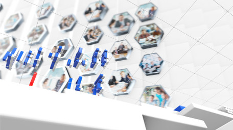 E3D三维科技照片墙数据图文展示ae模板