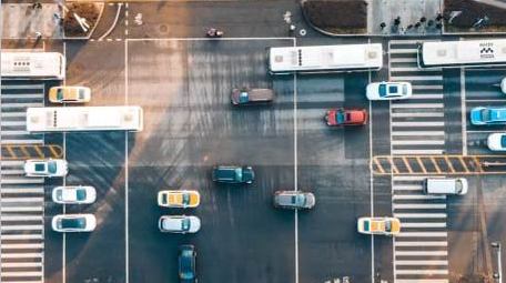 8K城市早高峰行人车流快节奏生活航拍延