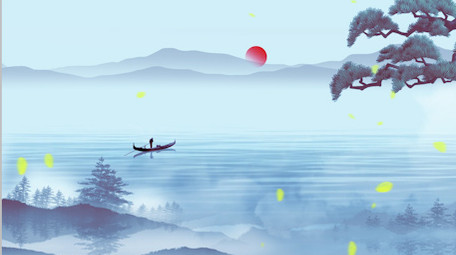 国潮复古水墨古风优雅背景视频