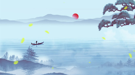 国潮复古水墨古风优雅背景视频