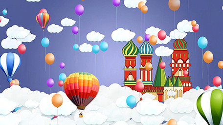 卡通城堡背景AE模板