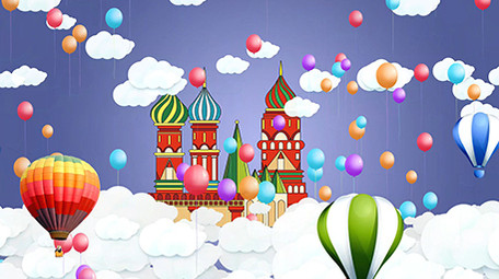 卡通城堡背景AE模板