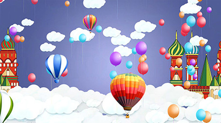 卡通城堡背景AE模板