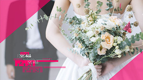 清新简约时尚幻灯片婚礼<strong>图文</strong>展示模板