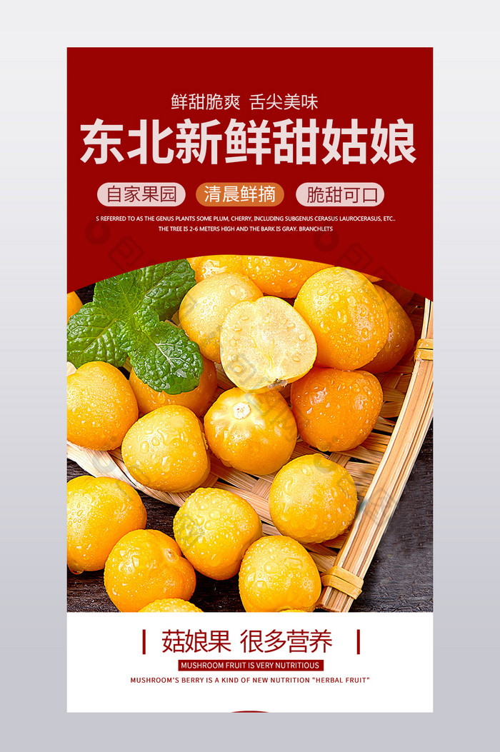 食品生鲜水果东北甜菇娘果促销特卖详情页图片图片
