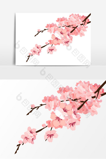 粉色樱花矢量元素图片