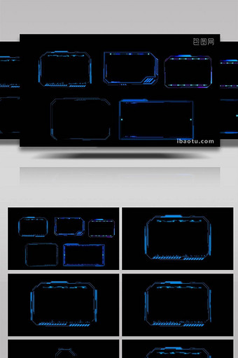 简洁紫色炫酷HUD科技边框AE模板图片