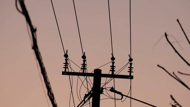 写意<strong>乡村</strong>美景电线杆农村傍晚农舍民房