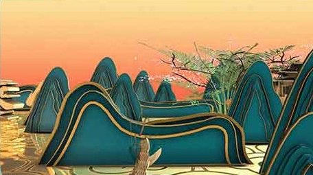 大气古风鎏金片头AE模板